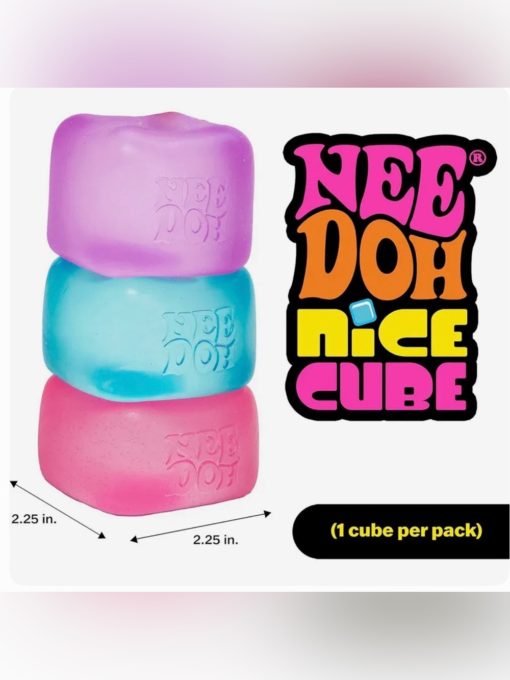 NeeDoh Super Solid Squish - Nice cube purple. Stress Relief Toy. TikTok viral - Picture 2 of 7